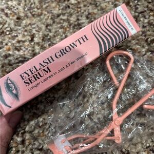 Pink Eyelash Growth Serum with Curler